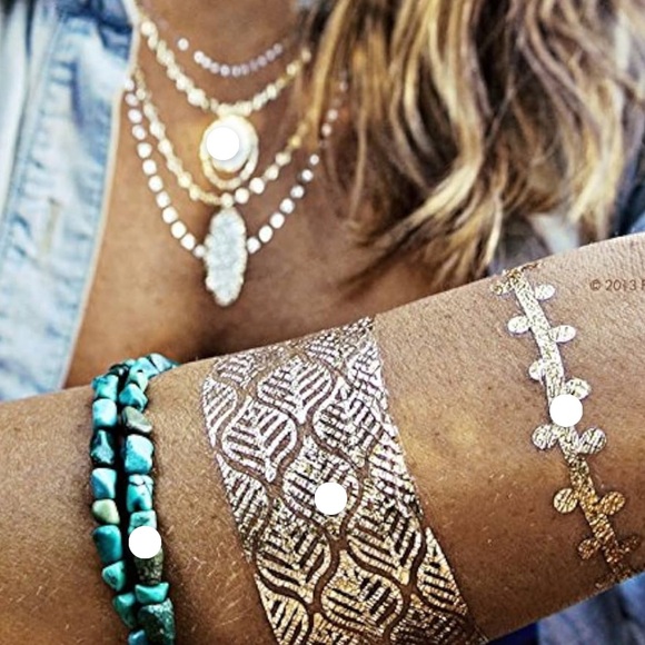 Flash Tattoo Zahra Metallic Temporary Tattoos 4 sheets - Picture 3 of 10